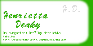 henrietta deaky business card